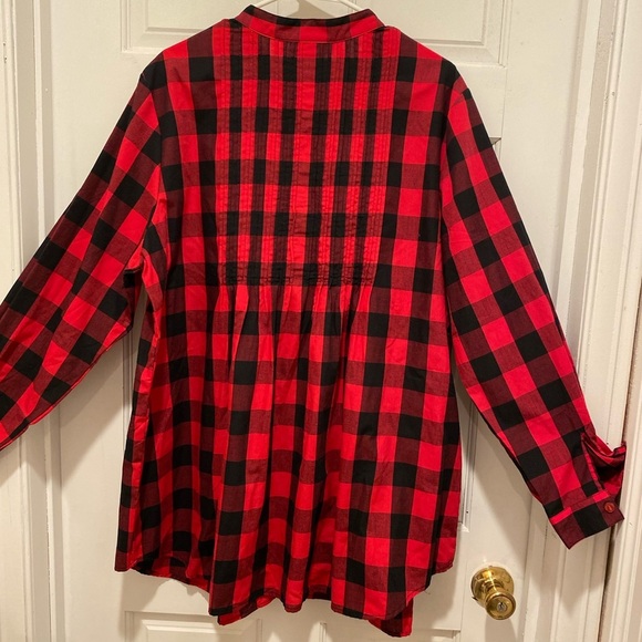 Woman Within Red and Black Plaid Shirt - Picture 4 of 5